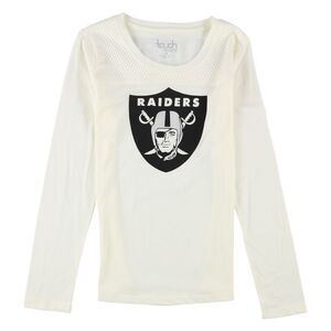 Touch Womens Raiders Logo Graphic T-Shirt, Off-White, NWT